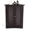Corner Storage Cabinet Freestanding Floor Cabinet Bathroom w/ Shutter Door Grey\Brown